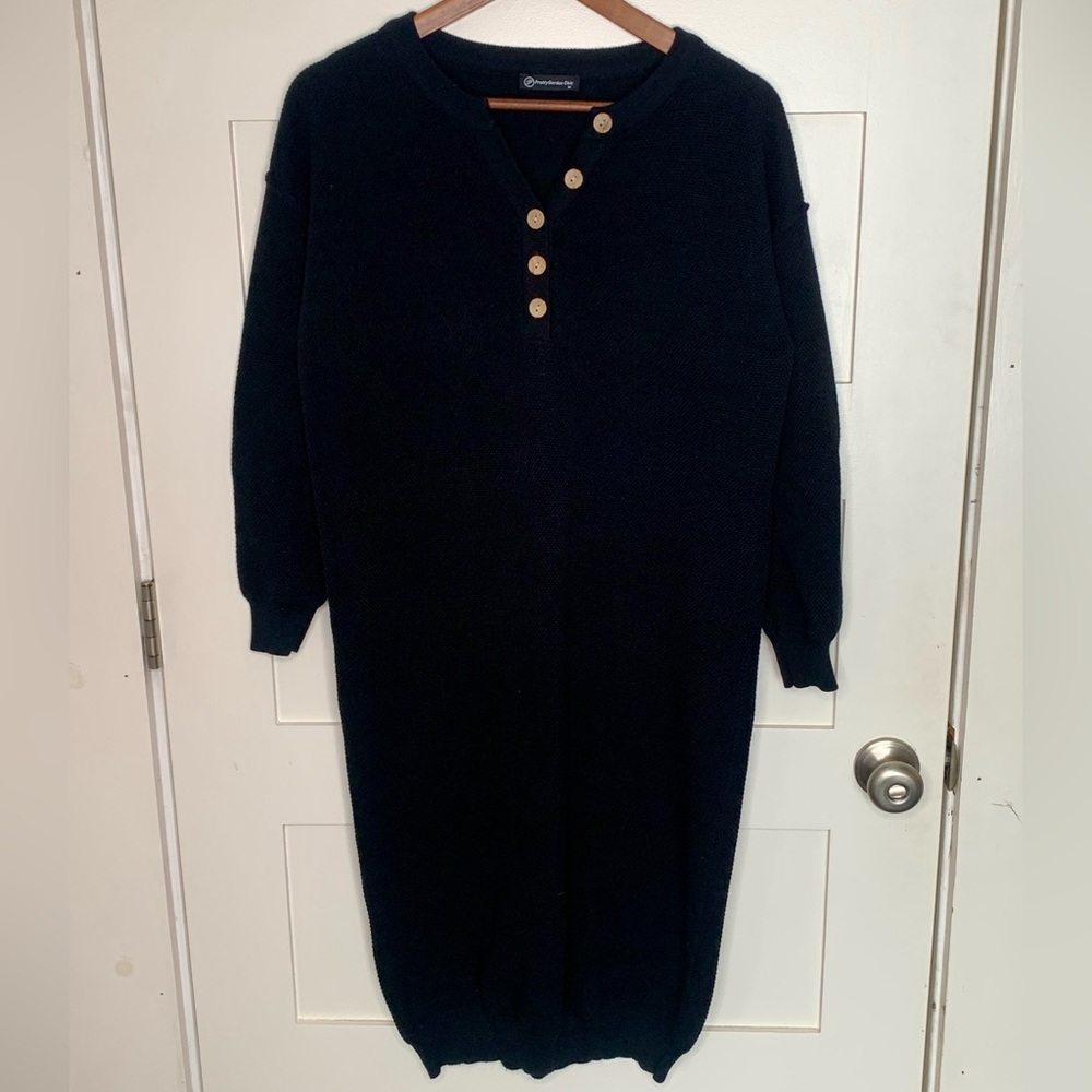 Casual Black Knit Dress